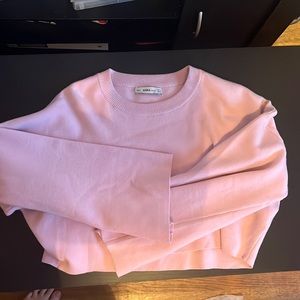 Pink ZARA cropped sweater